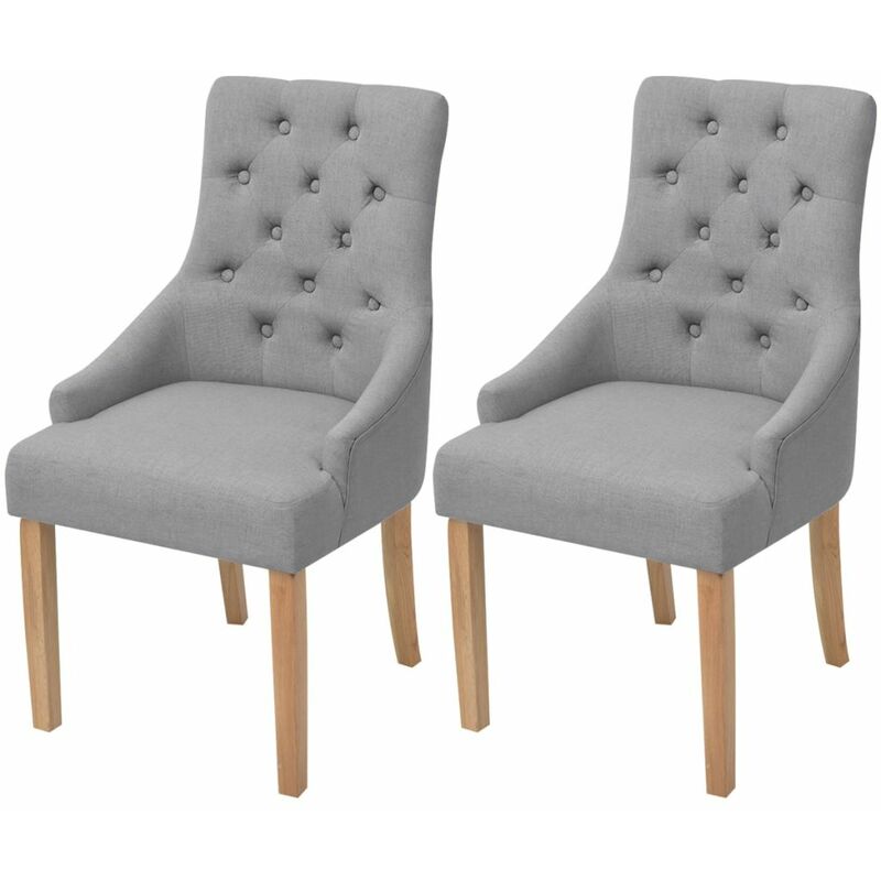 

Sillas de comedor 2 unidades tela gris claro