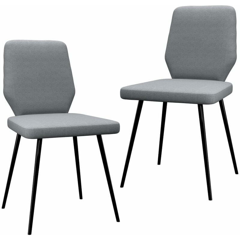

Sillas de comedor 2 unidades tela gris claro