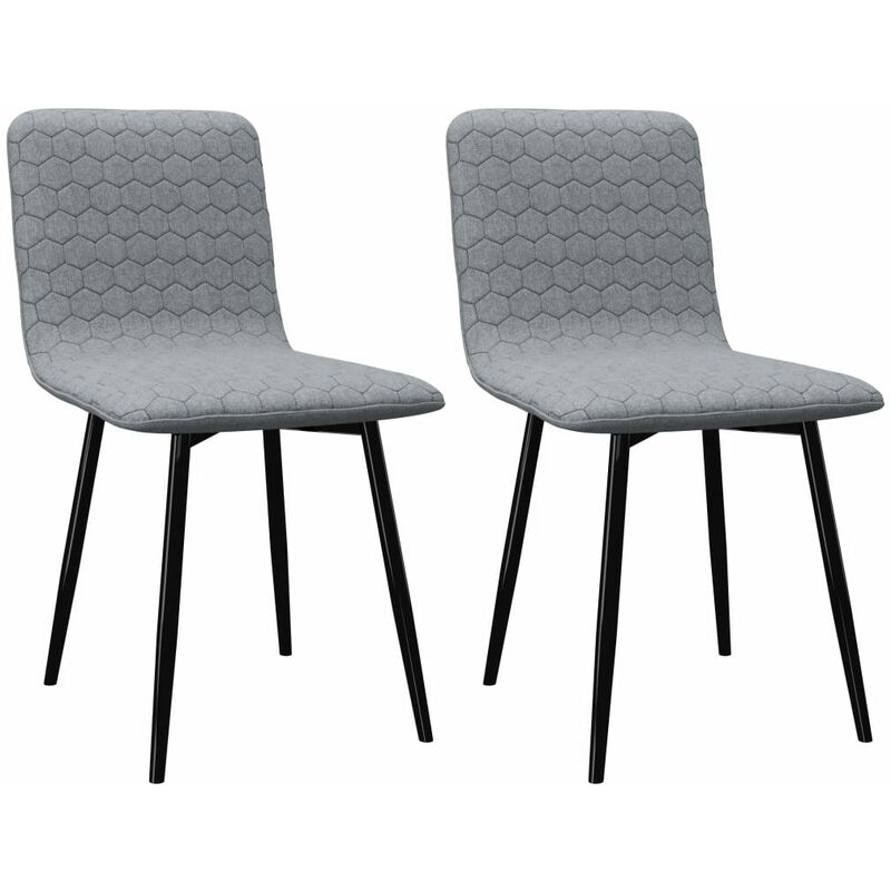 

Sillas de comedor 2 unidades tela gris claro