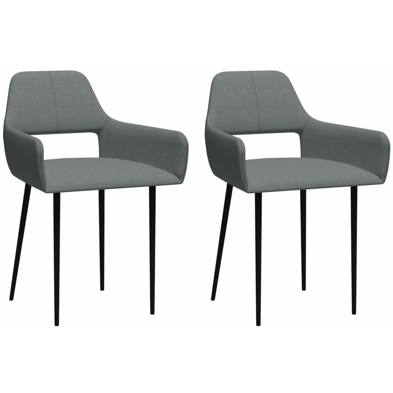 

Sillas de comedor 2 unidades tela gris claro