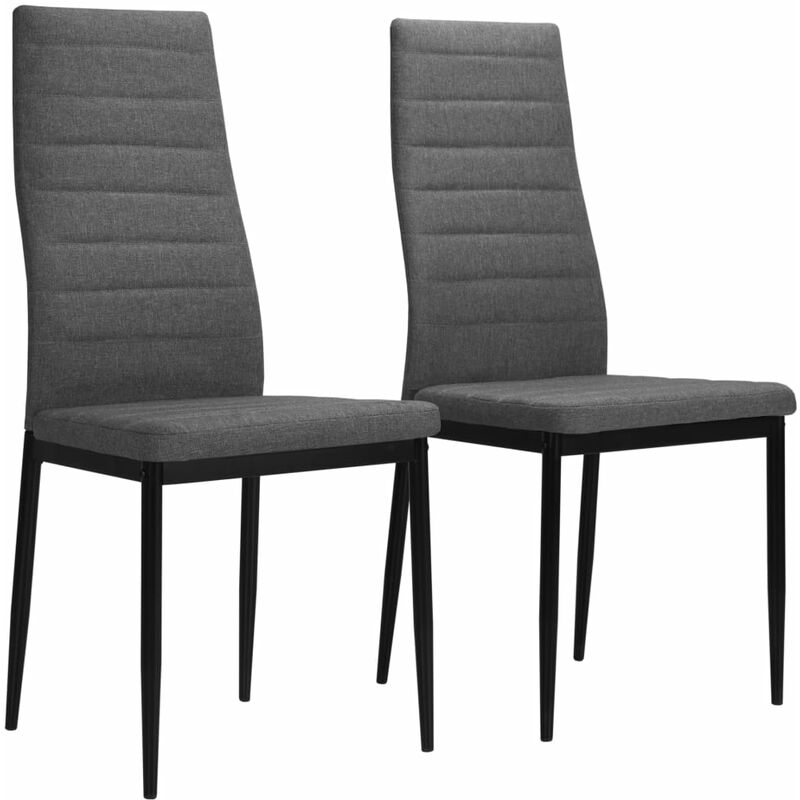 

Sillas de comedor 2 unidades tela gris claro