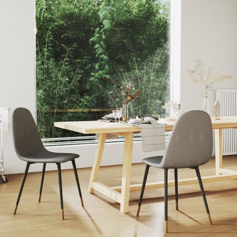 

Sillas de comedor 2 unidades tela gris claro