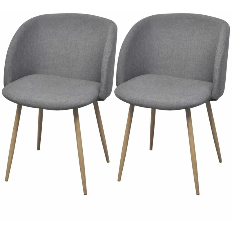 

Sillas de comedor 2 unidades tela gris claro - Gris