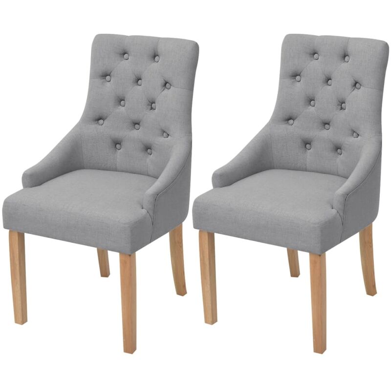 

Sillas de comedor 2 unidades tela gris claro - Gris
