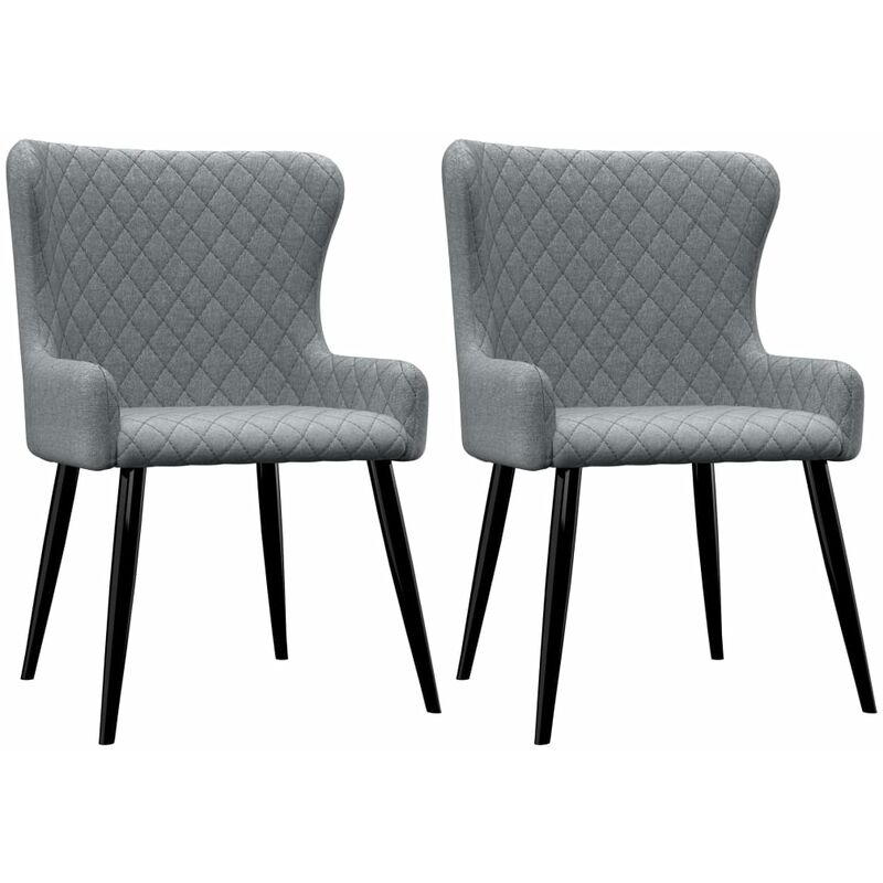 

Sillas de comedor 2 unidades tela gris claro - Gris