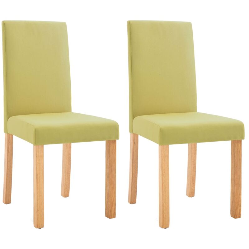 

vidaXL Sillas de Comedor de Tela 2 Unidades Verde - Verde