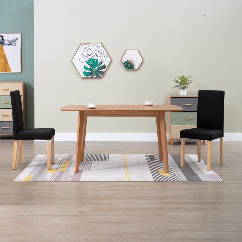 

Sillas de Comedor de Tela 2 Unidades Negra - Negro - Vidaxl
