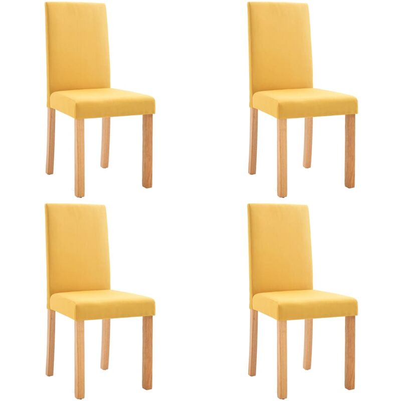 

vidaXL Sillas de Comedor de Tela 4 Unidades Amarilla - Amarillo