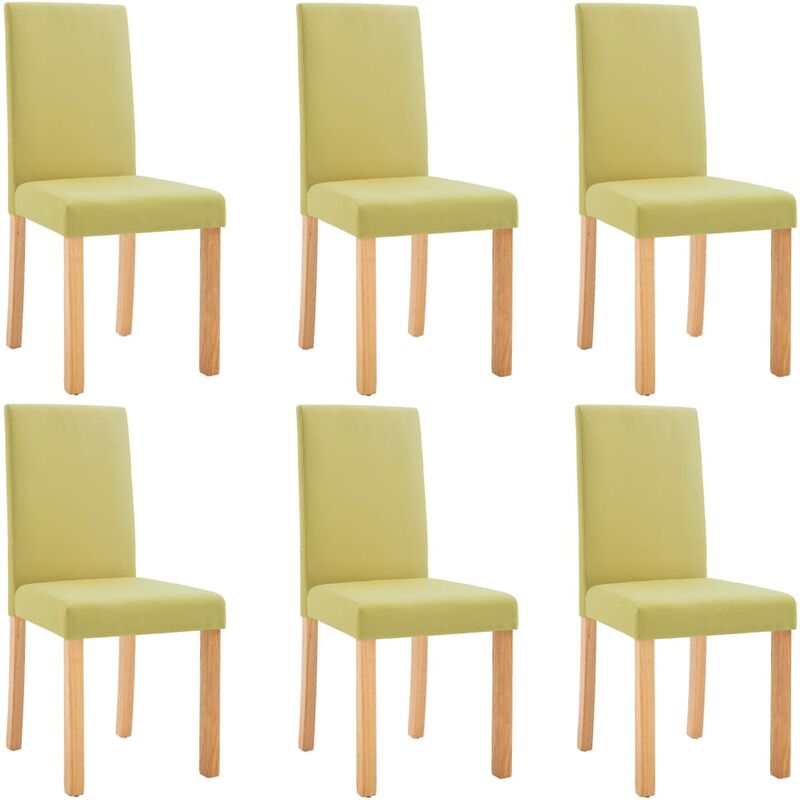 

vidaXL Sillas de Comedor de Tela 6 Unidades Verde - Verde