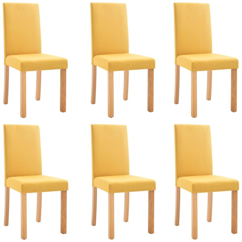 

Sillas de Comedor de Tela 6 Unidades Amarillas - Amarillo - Vidaxl