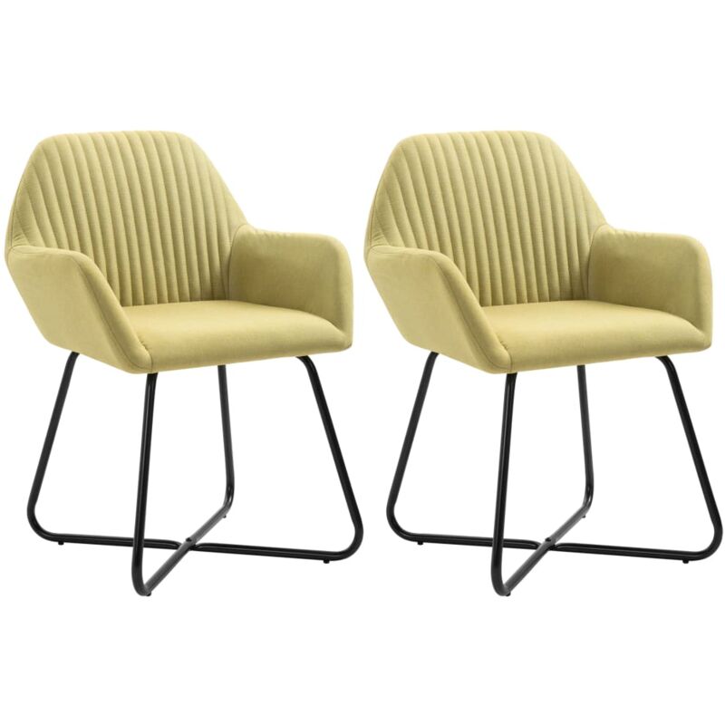 

vidaXL Sillas de Comedor de Tela 2 Unidades Verde - Verde