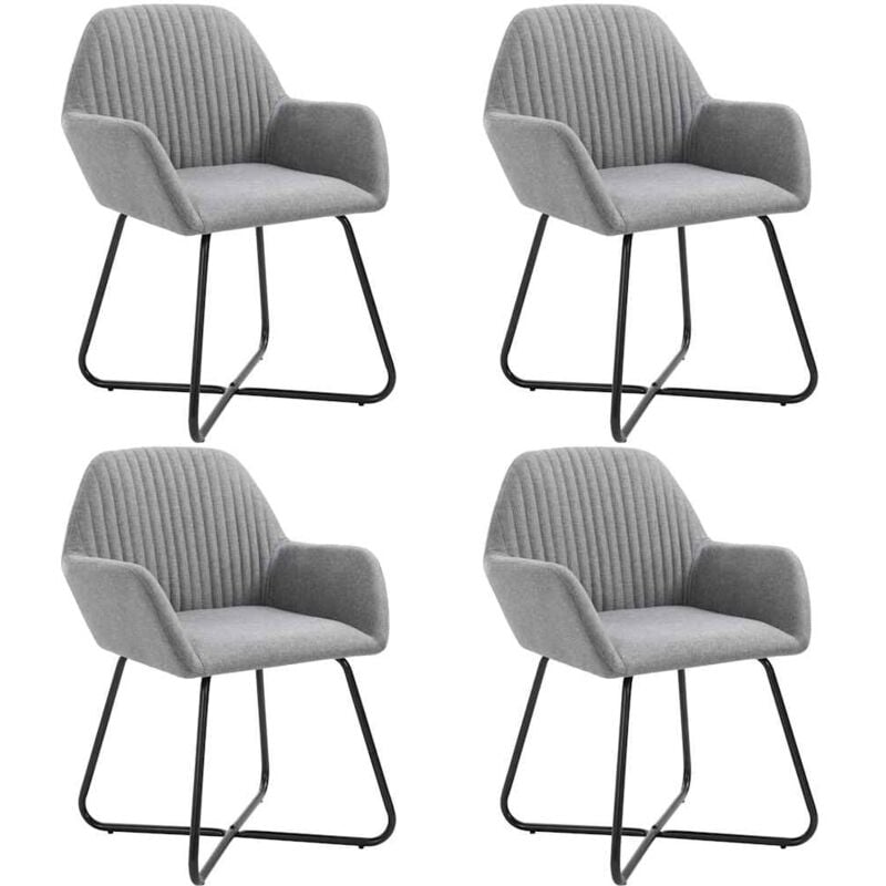 

Sillas de Comedor de Tela 4 Unidades Gris Claro - Gris - Vidaxl