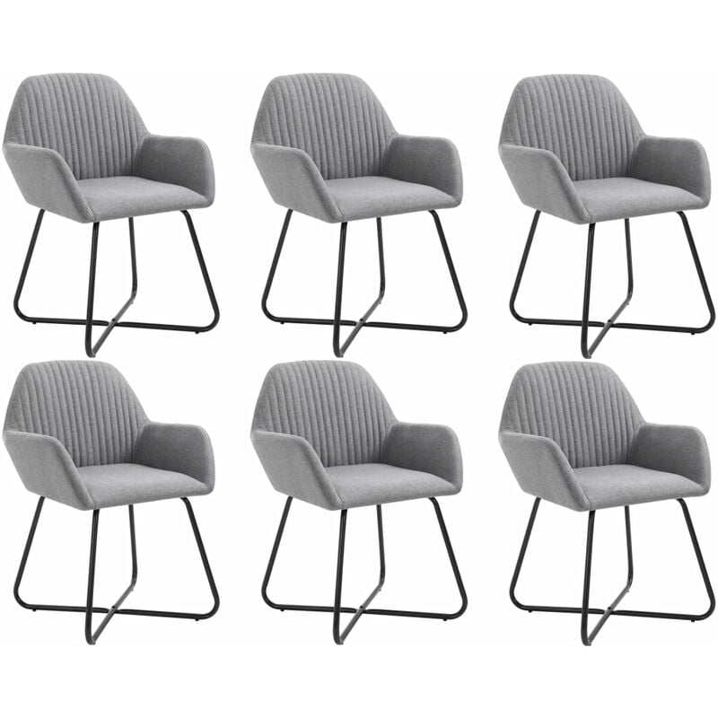 

Sillas de Comedor de Tela 6 Unidades Gris Claro - Gris - Vidaxl