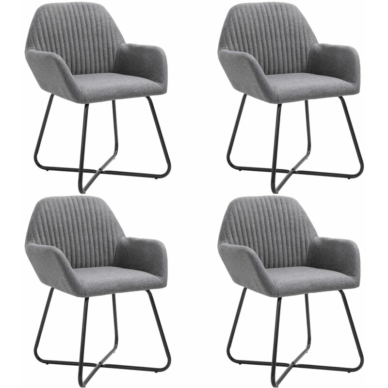 

Sillas de Comedor de Tela 4 Unidades Gris Oscuro - Gris - Vidaxl