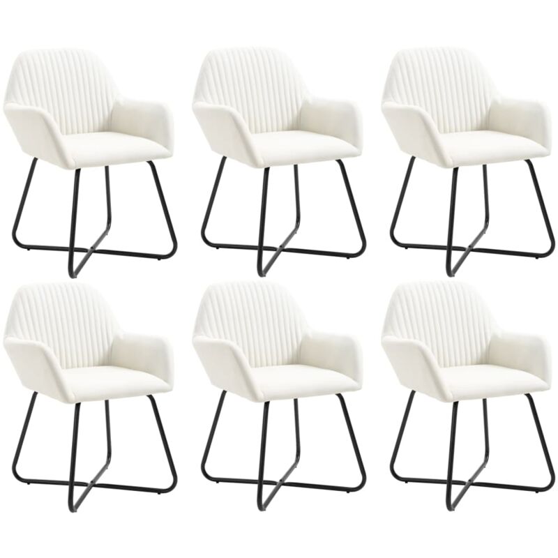 

Sillas de Comedor de Tela 6 Unidades Crema - Crema - Vidaxl