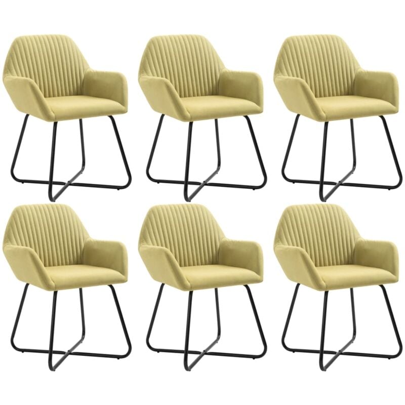 

vidaXL Sillas de Comedor de Tela 6 Unidades Verde - Verde