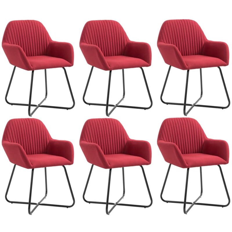 

vidaXL Sillas de Comedor de Tela 4 Unidades Vino Tinto - Rojo