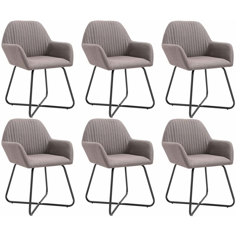 

vidaXL Sillas de Comedor de Tela 6 Unidades Gris Topo - Gris Topo