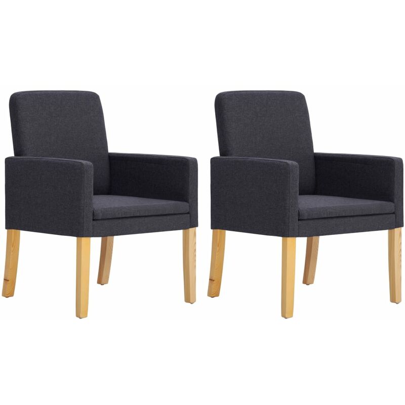 

Sillas de comedor 2 unidades tela gris oscura