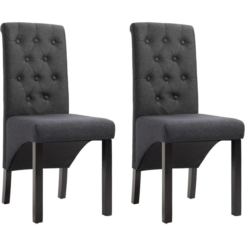 

Sillas de comedor 2 unidades tela gris oscura