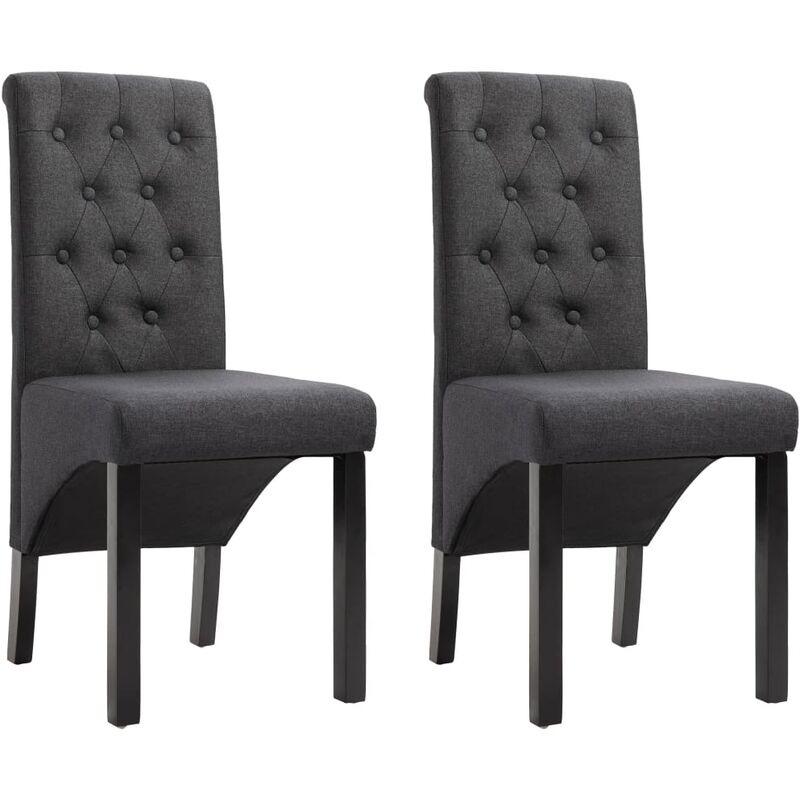 

Sillas de comedor 2 unidades tela gris oscura - Gris