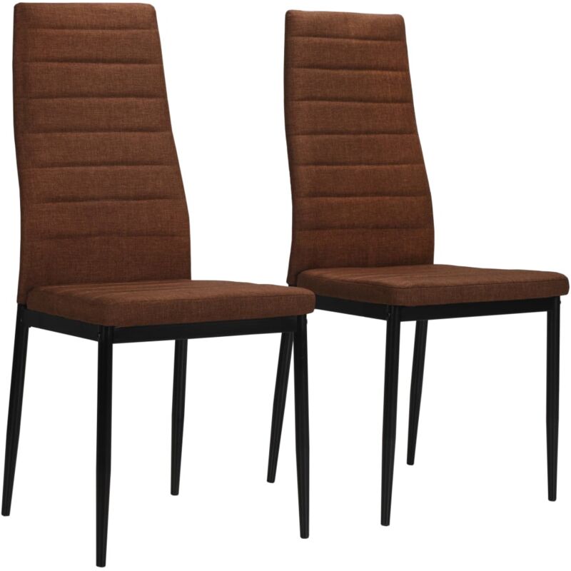 

vidaXL Sillas de Comedor Tela 2 Unidades Marrón - Marrón