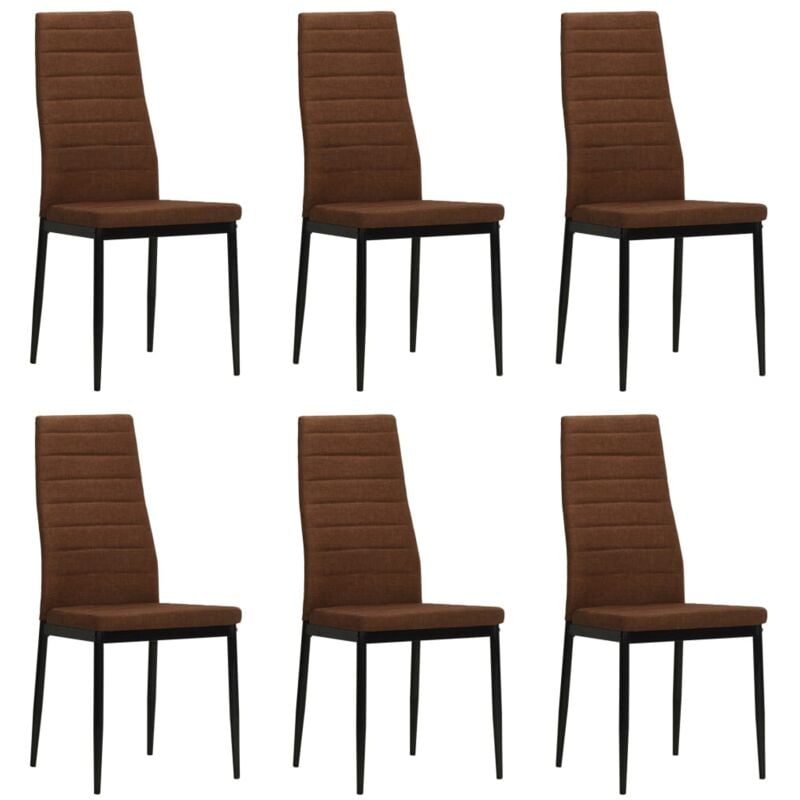 

vidaXL Sillas de Comedor Tela 6 Unidades Marrón - Marrón