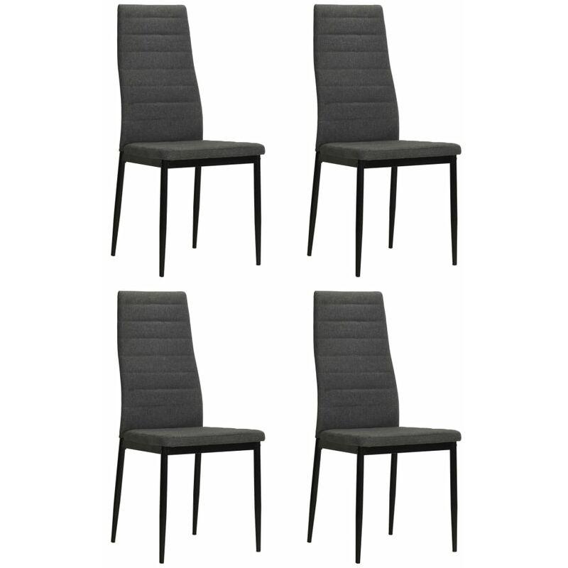 

vidaXL Sillas de Comedor Tela 4 Unidades Gris Oscuro - Gris