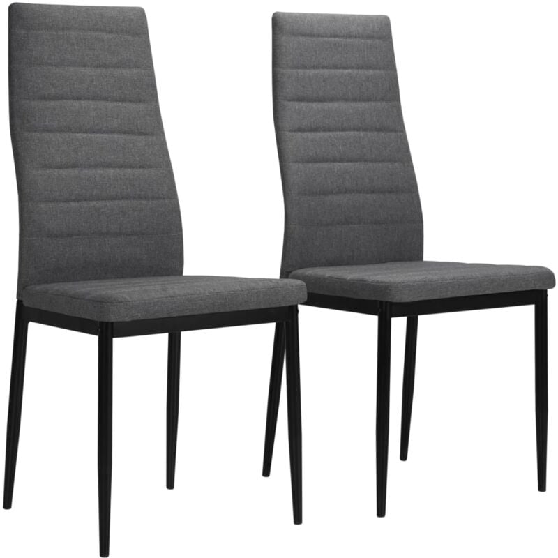 

vidaXL Sillas de Comedor Tela 2 Unidades Gris Claro - Gris