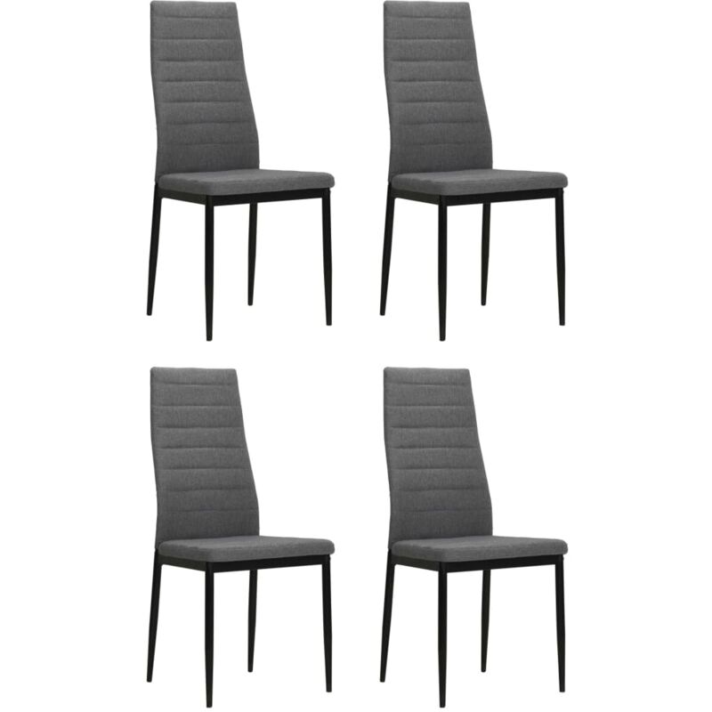 

vidaXL Sillas de Comedor Tela 4 Unidades Gris Claro - Gris