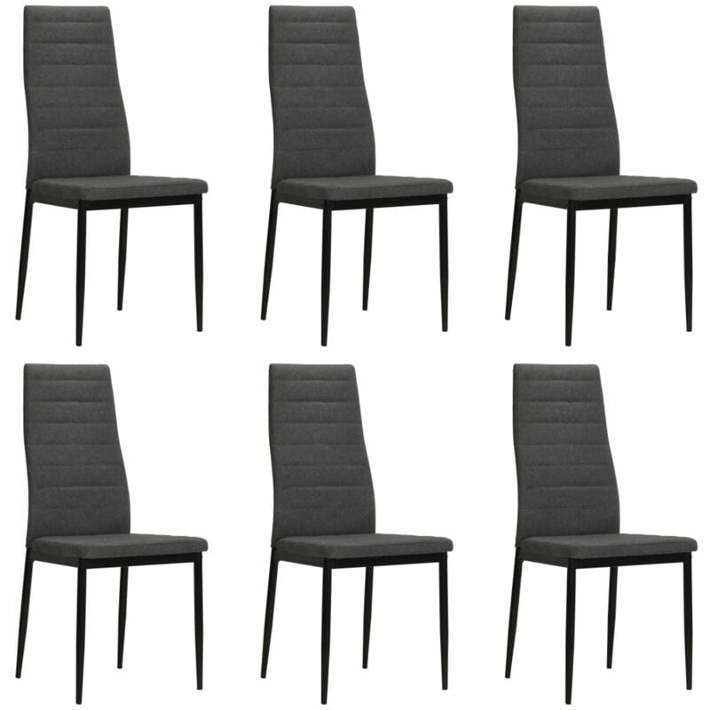 

Sillas de Comedor Tela 6 Unidades Gris Oscura - Gris - Vidaxl