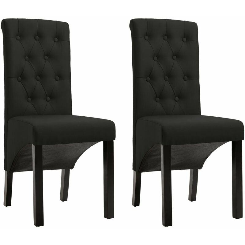 

vidaXL Sillas de Comedor de Tela 2 Unidades Negra - Negro