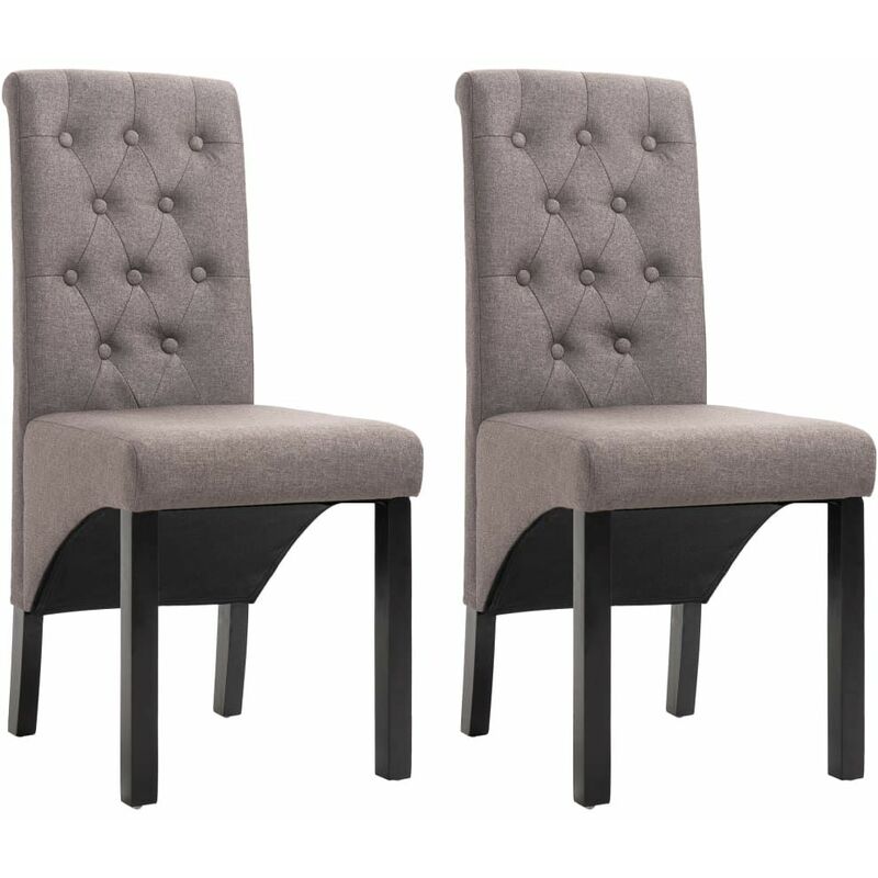 

vidaXL Sillas de Comedor de Tela 2 Unidades Gris Taupe - Gris Topo