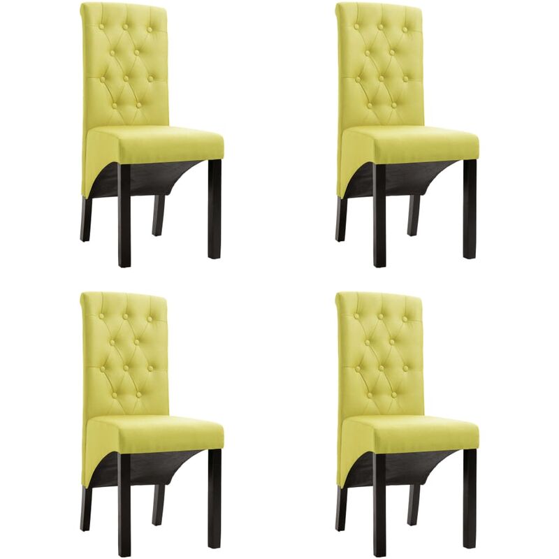

vidaXL Sillas de Comedor de Tela 4 Unidades Verde - Verde