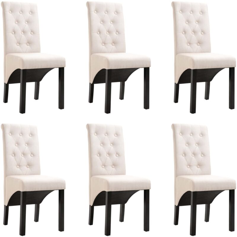 

Sillas de Comedor de Tela 6 Unidades Crema - Crema - Vidaxl