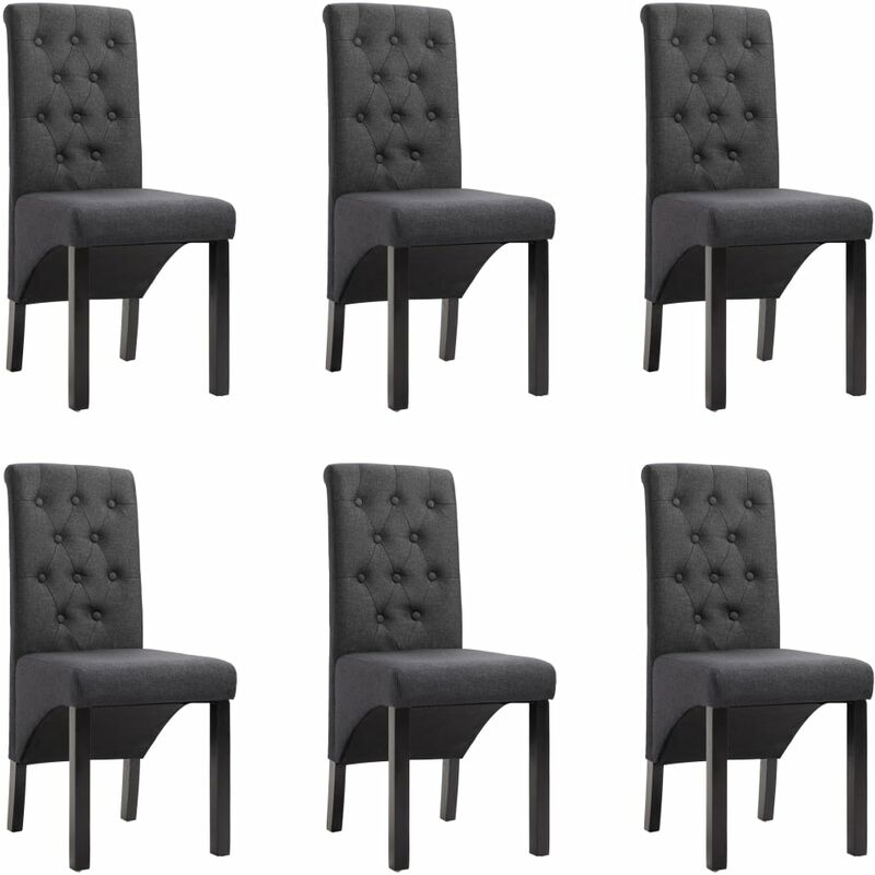 

Sillas de Comedor de Tela 6 Unidades Gris Oscuro - Gris - Vidaxl