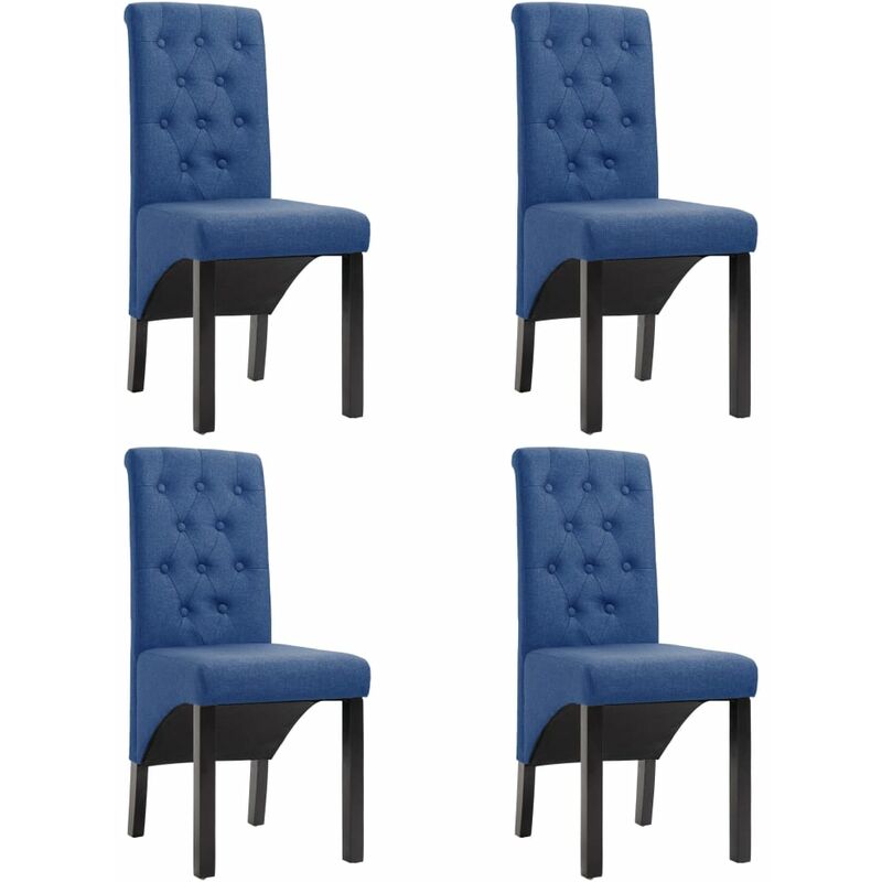 

Sillas de Comedor de Tela 4 Unidades Azul - Azul - Vidaxl