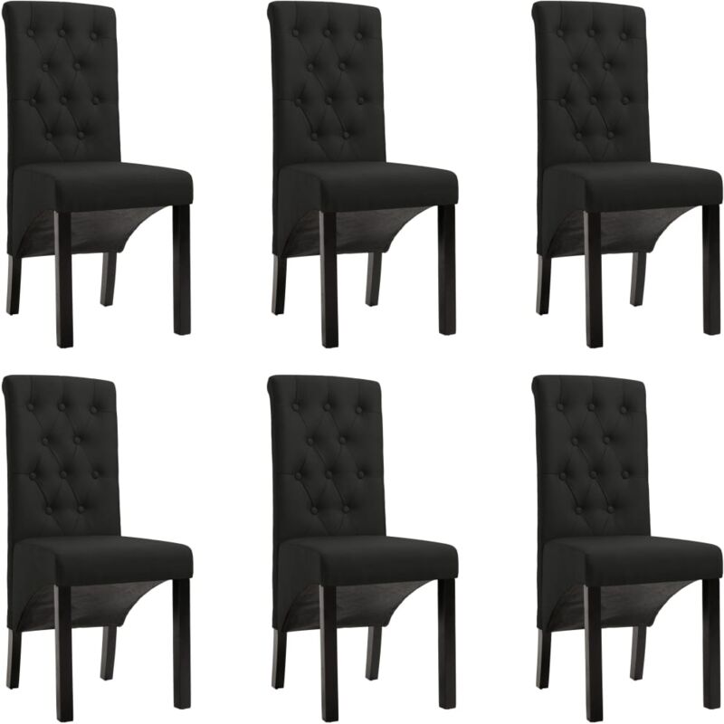 

Sillas de Comedor de Tela 6 Unidades Negra - Negro - Vidaxl