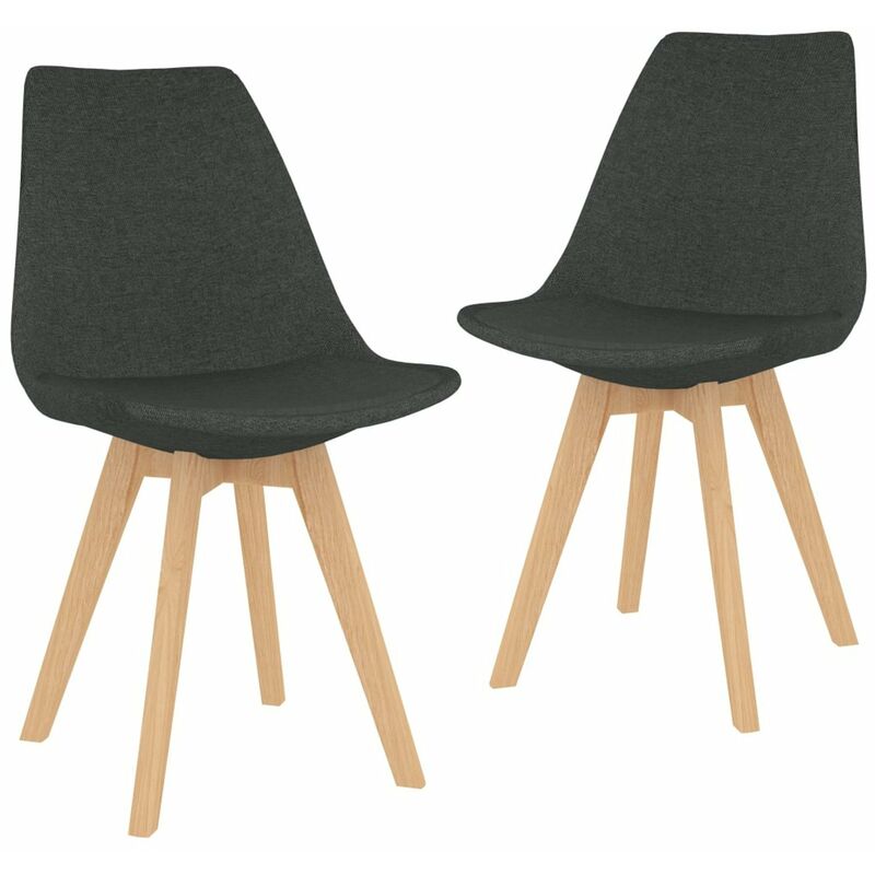 

Sillas de comedor 2 unidades tela gris oscuro