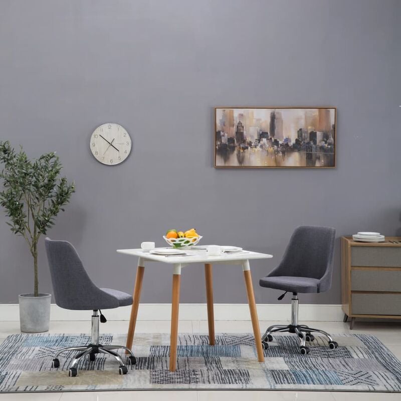 

Sillas de comedor 2 unidades tela gris oscuro