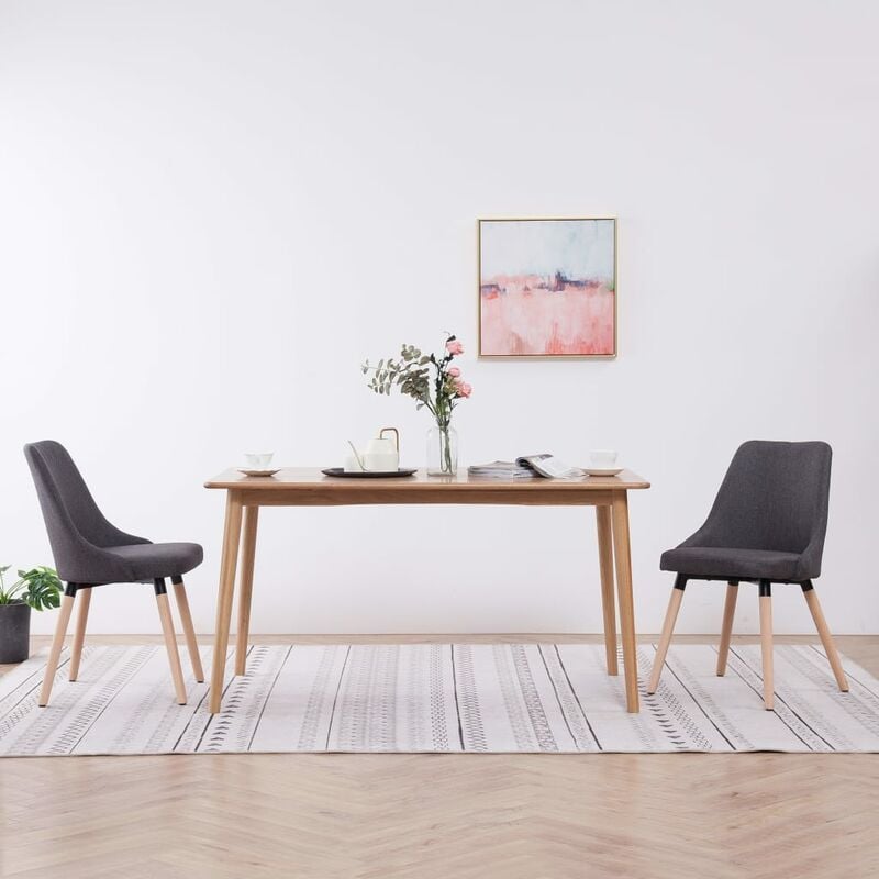

Sillas de comedor 2 unidades tela gris oscuro