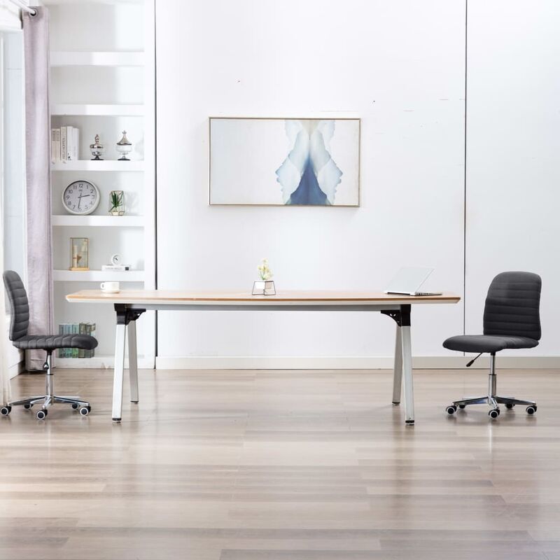 

Sillas de comedor 2 unidades tela gris oscuro