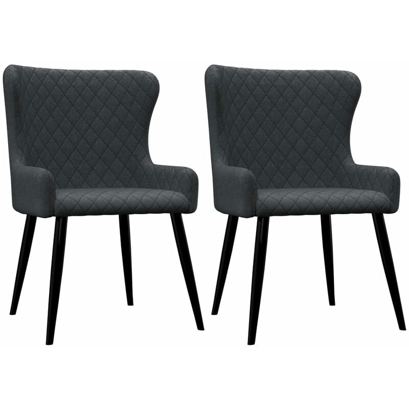 

Sillas de comedor 2 unidades tela gris oscuro