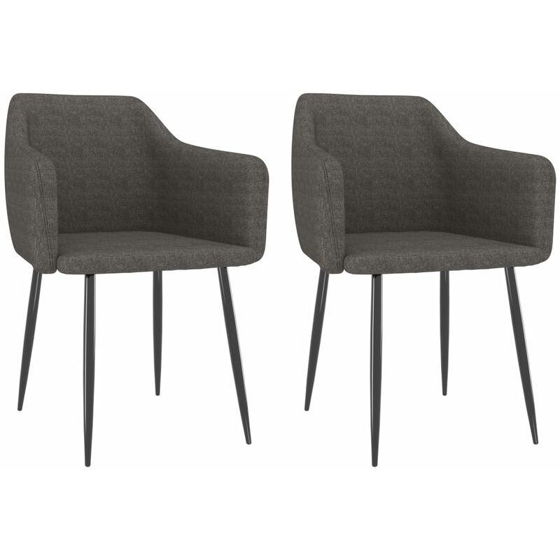 

Sillas de comedor 2 unidades tela gris oscuro