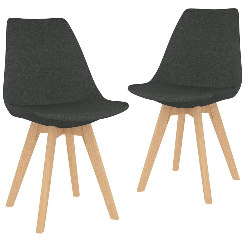

Sillas de comedor 2 unidades tela gris oscuro