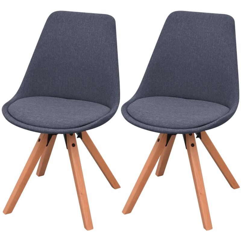 

Sillas de comedor 2 unidades tela gris oscuro