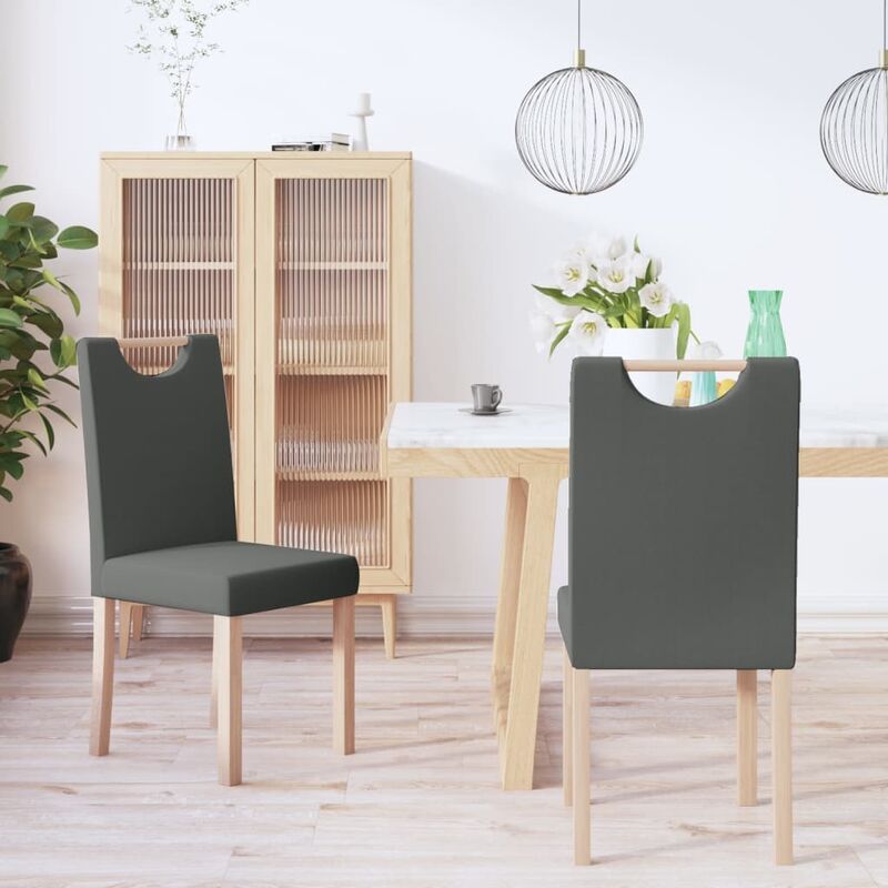 

Sillas de comedor 2 unidades tela gris oscuro