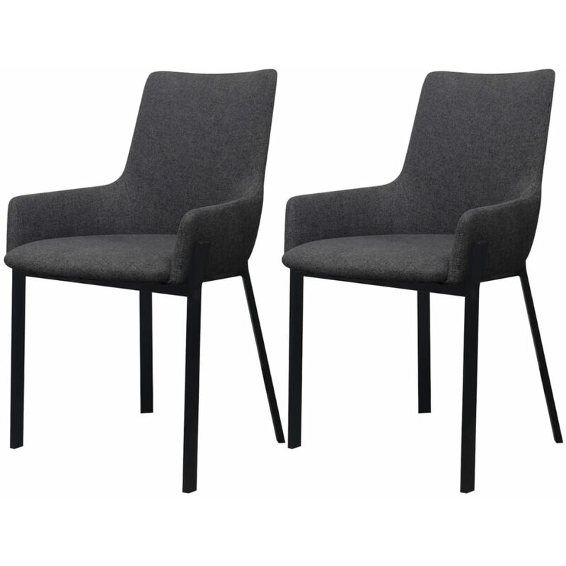 

Sillas de comedor 2 unidades tela gris oscuro - Gris