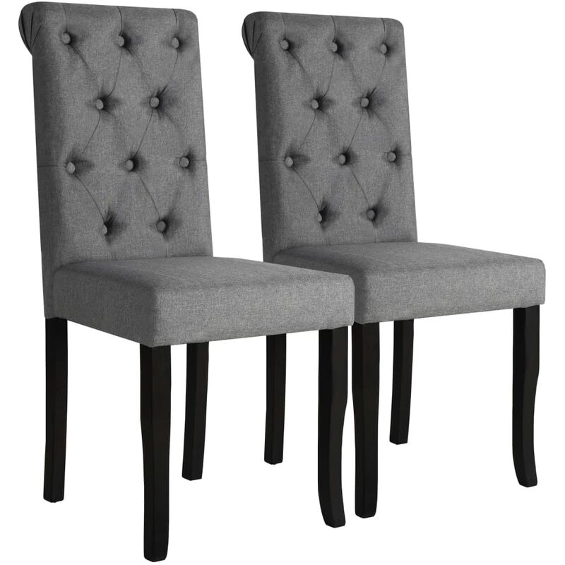 

Sillas de comedor 2 unidades tela gris oscuro - Gris