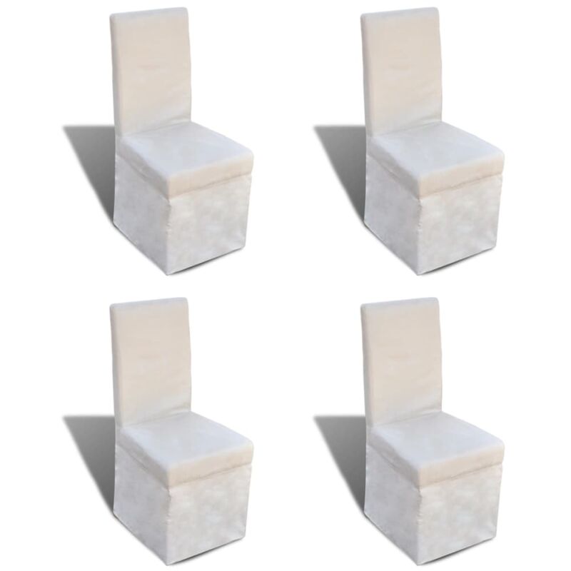 

vidaXL Sillas de Comedor de Tela Blanco Crema 4 Unidades - Crema